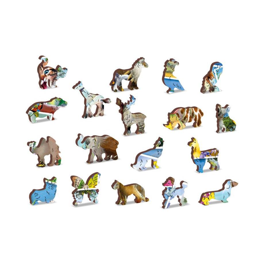 Animal Postcards - 505 Piece Wood Jigsaw Puzzle