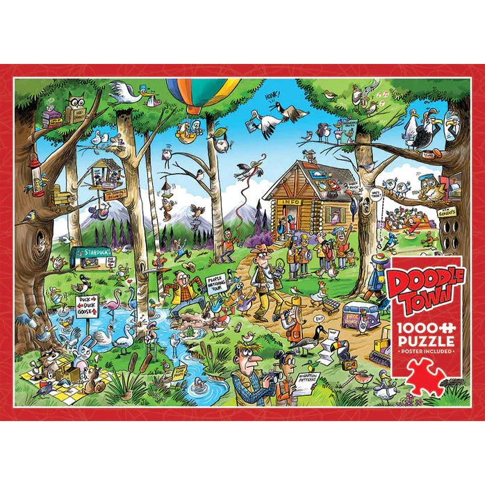 Birdwatcher's Paradise Doodle Town - 1000 Piece Jigsaw Puzzle