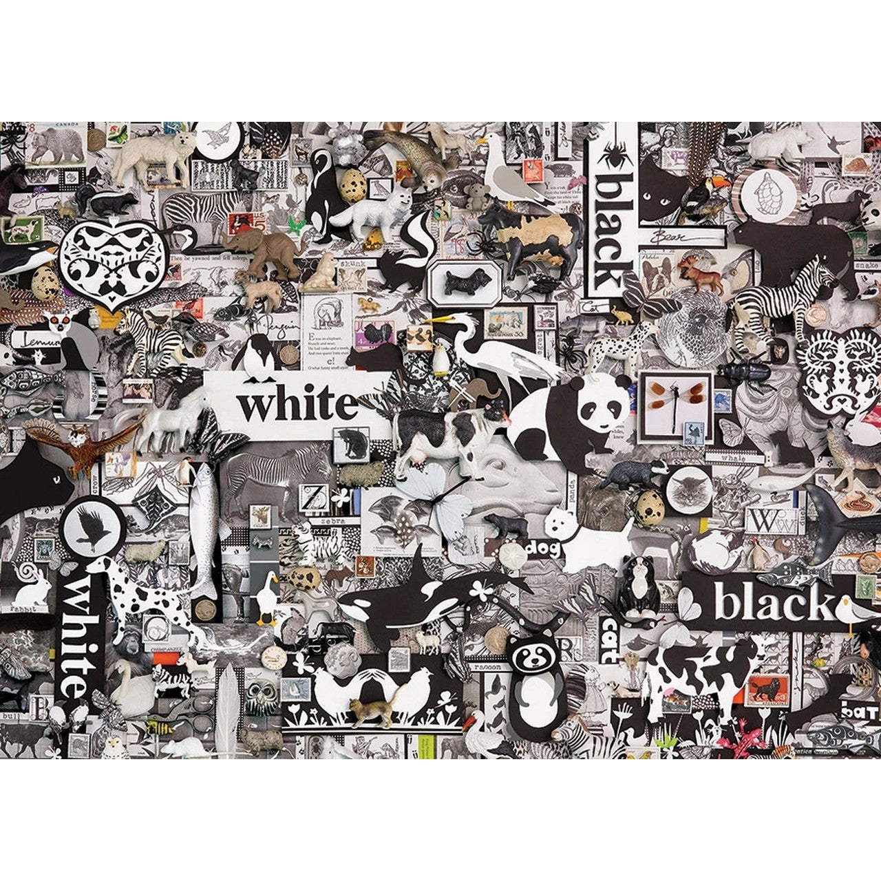 Black & White Animals - 1000 Piece Jigsaw Puzzle