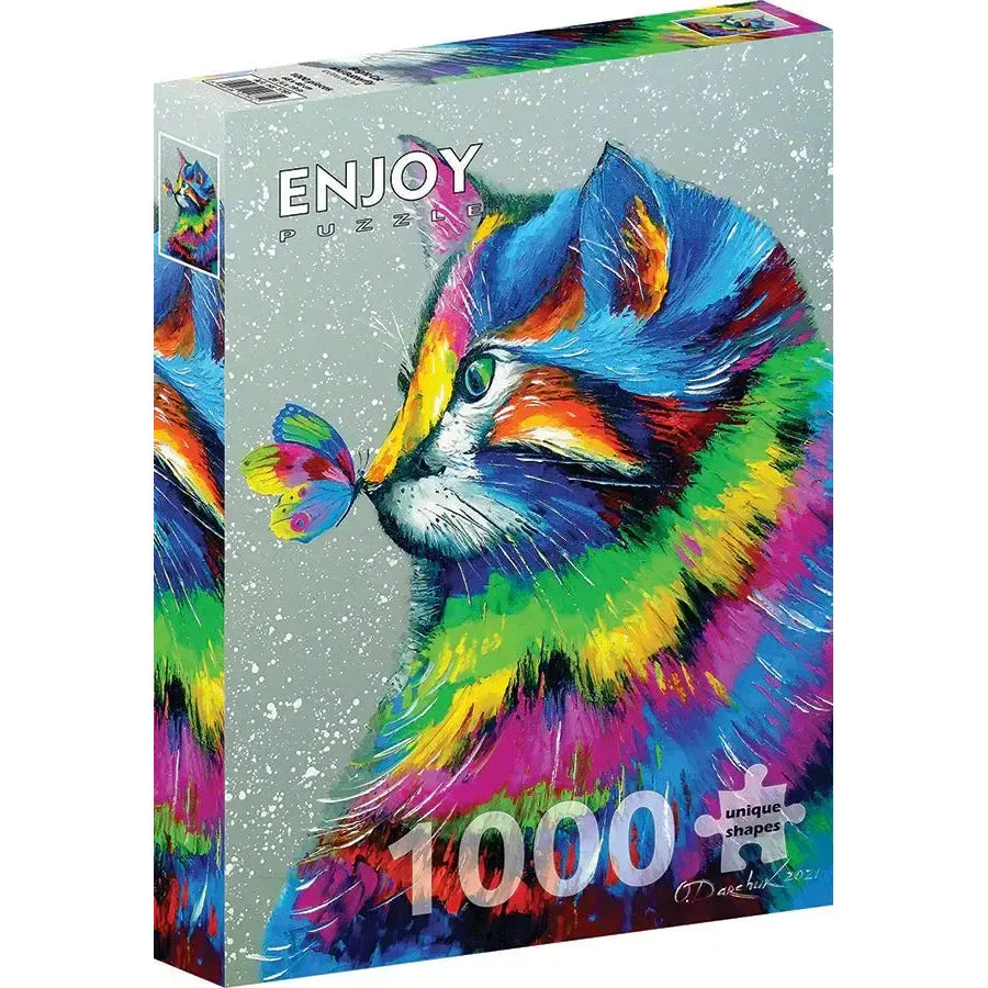 Bright Cat & Butterfly – 1000 Piece Jigsaw Puzzle
