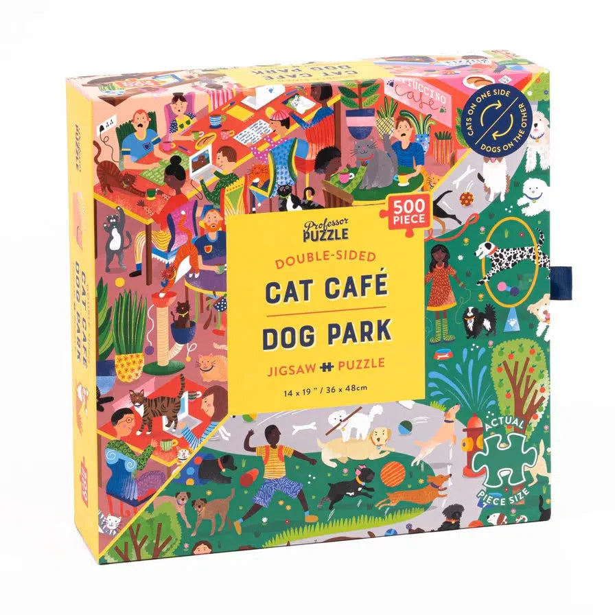 Cat Café Dog Park – 500 Piece Double-Sided Jigsaw Puzzle