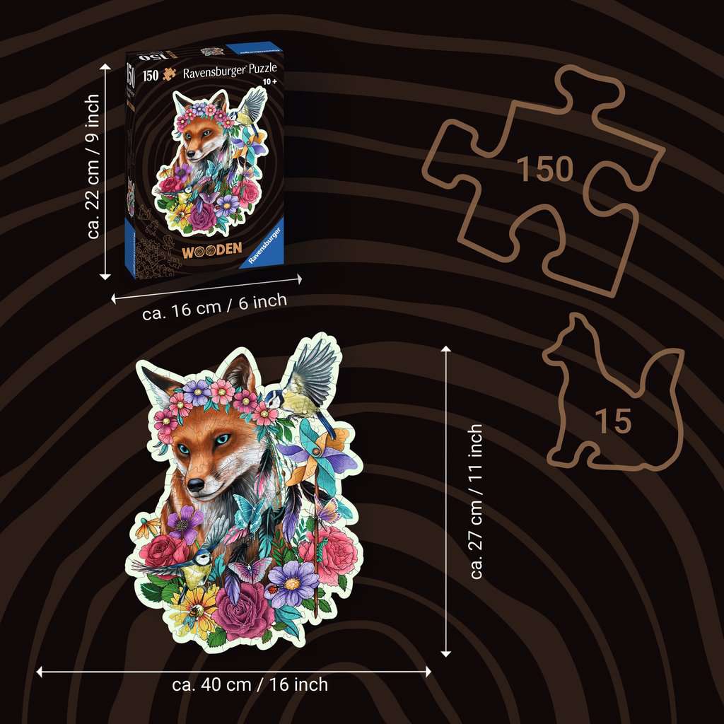 Colorful Fox 150 Piece Wood Jigsaw Puzzle Ravensburger