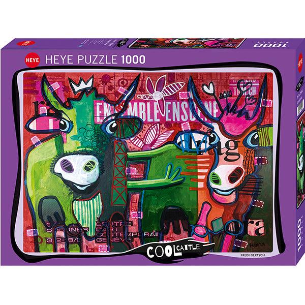 Cool Striped Cows - 1000 Piece Jigsaw Puzzle
