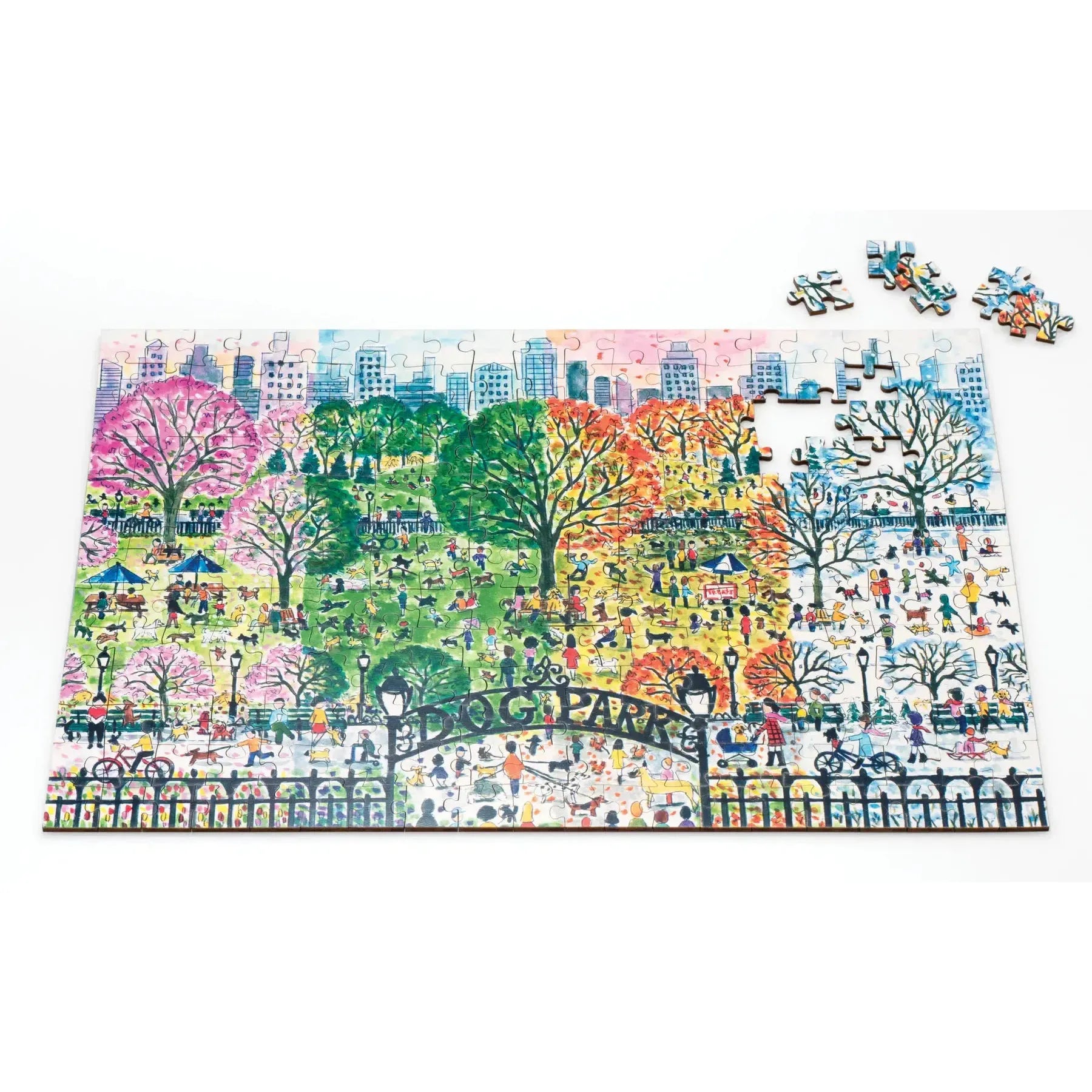 Dog Park in Four Seasons – 250 Piece Wood Puzzle