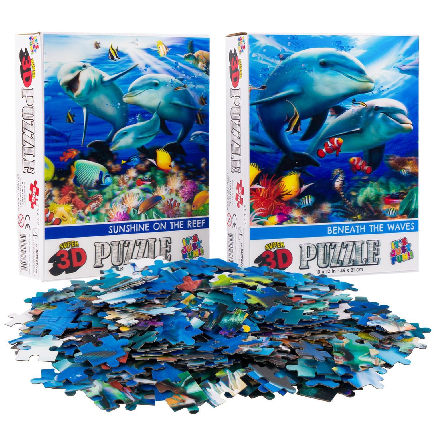 Dolphin Family & Couple – Set of 2 Dolphin 300 Piece 3D Puzzles