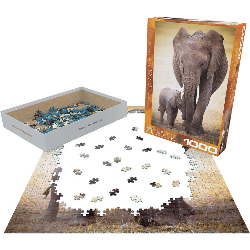 Elephant & Baby – 1000 Piece Jigsaw Puzzle