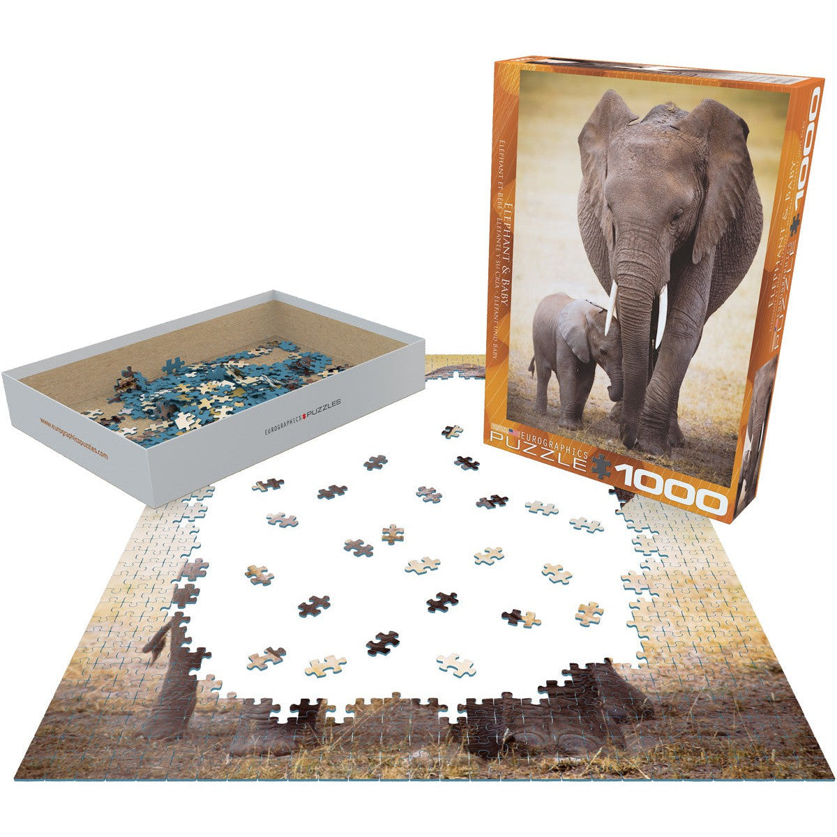 Elephant & Baby – 1000 Piece Jigsaw Puzzle