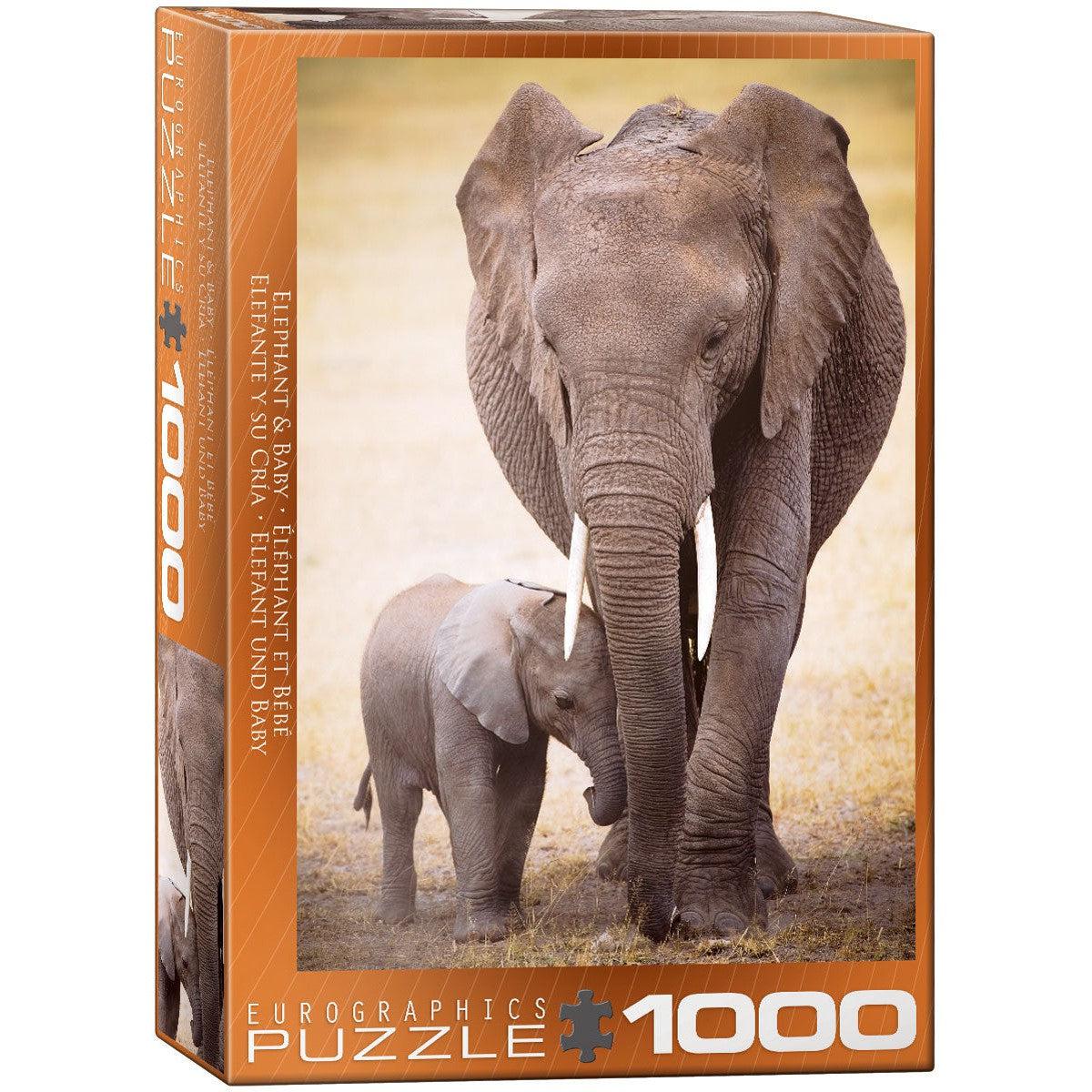 Elephant & Baby – 1000 Piece Jigsaw Puzzle