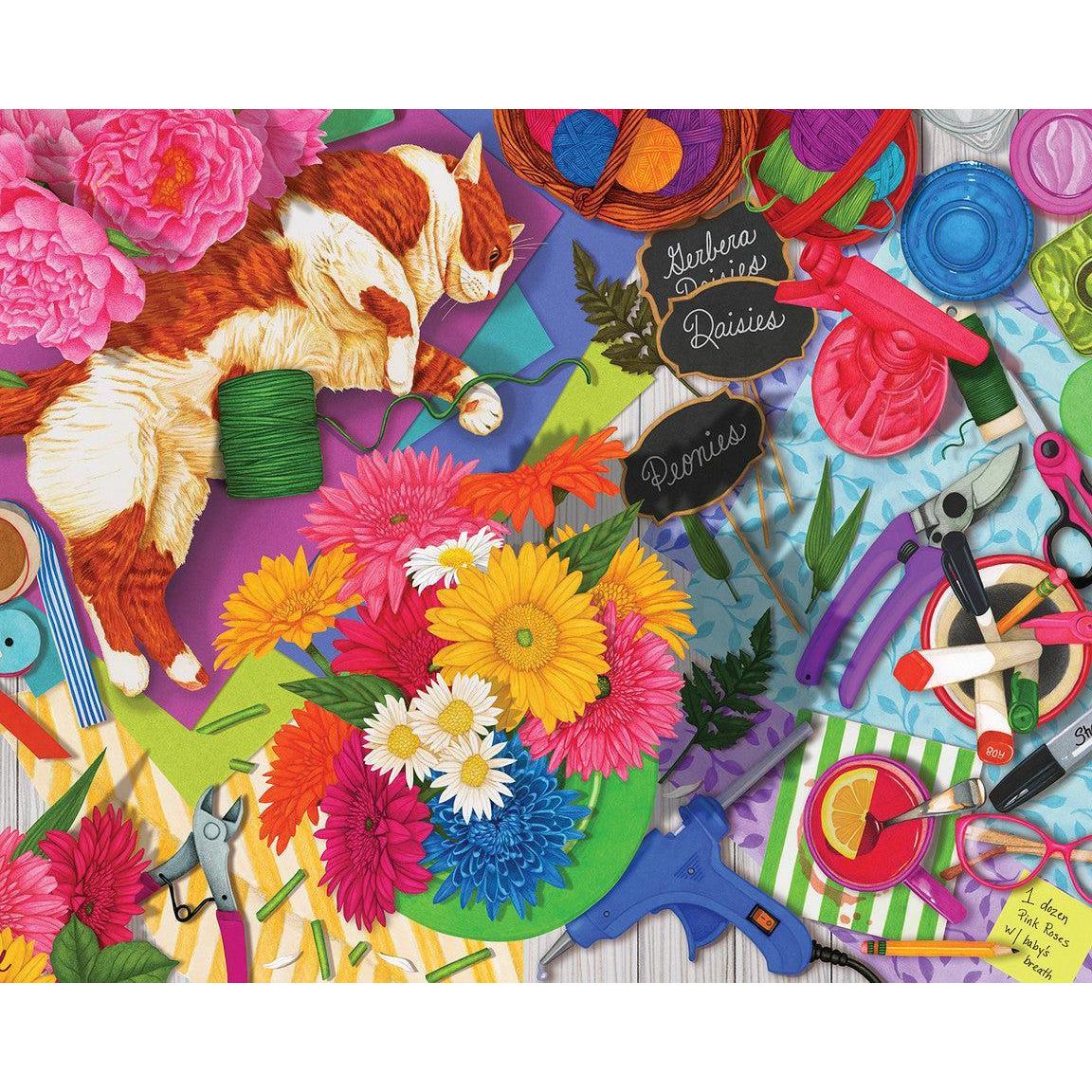 Flower Shop Feline - 1000 Piece Jigsaw Puzzle