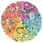 Flowers Circle of Colors - 500 Piece Round Jigsaw Puzzle