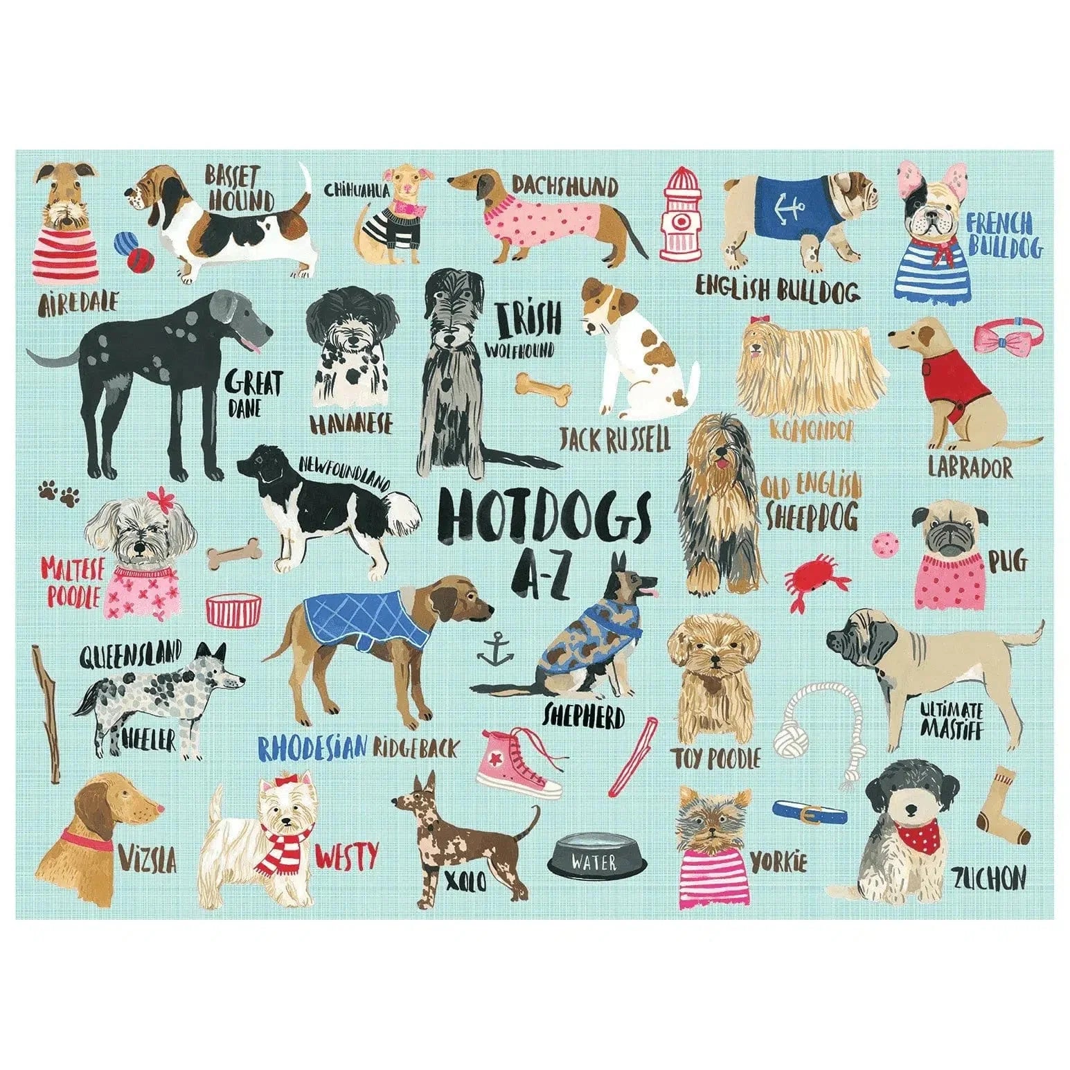 Hot Dogs A-Z – 1000 Piece Dog Alphabet Puzzle