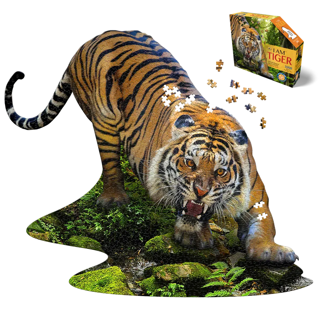 I Am Tiger - 1000 Piece Animal Shaped Jigsaw Puzzle