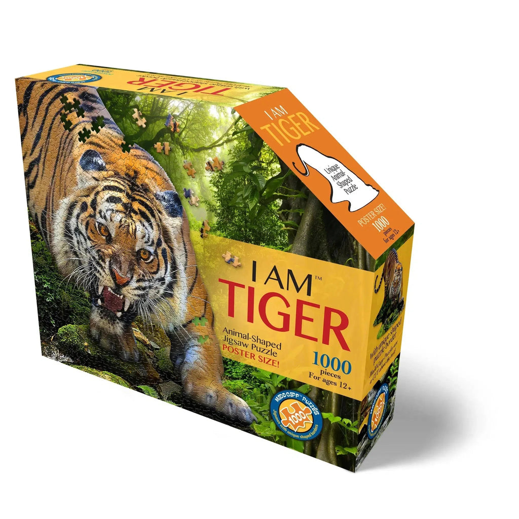 I Am Tiger - 1000 Piece Animal Shaped Jigsaw Puzzle