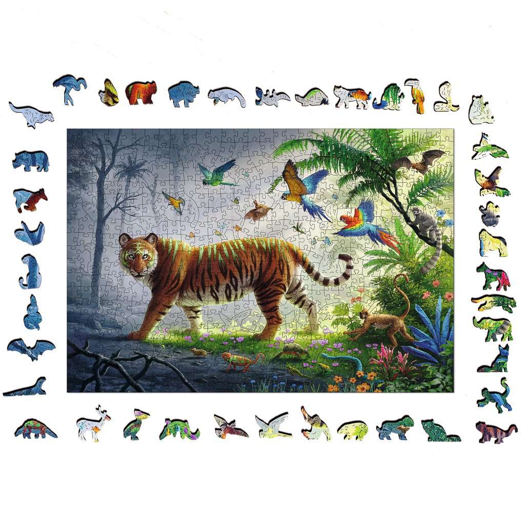 Jungle Tiger - 500 Piece Wood Jigsaw Puzzle