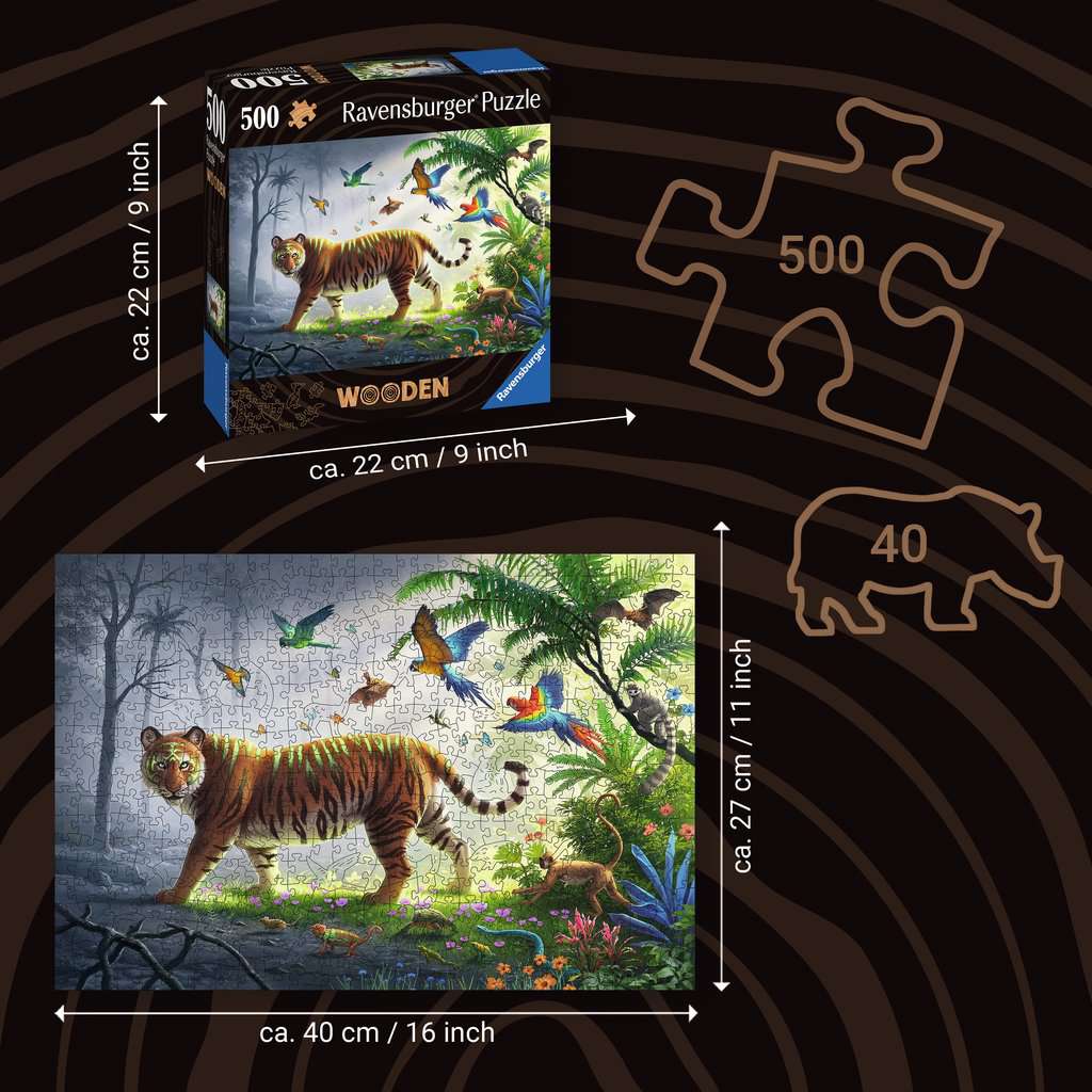 Jungle Tiger - 500 Piece Wood Jigsaw Puzzle