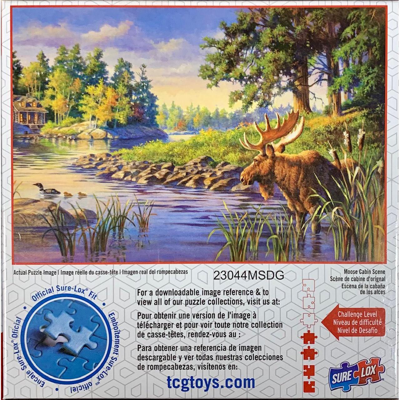 Moose Cabin Scene Wildlife - 500 Piece Jigsaw Puzzle