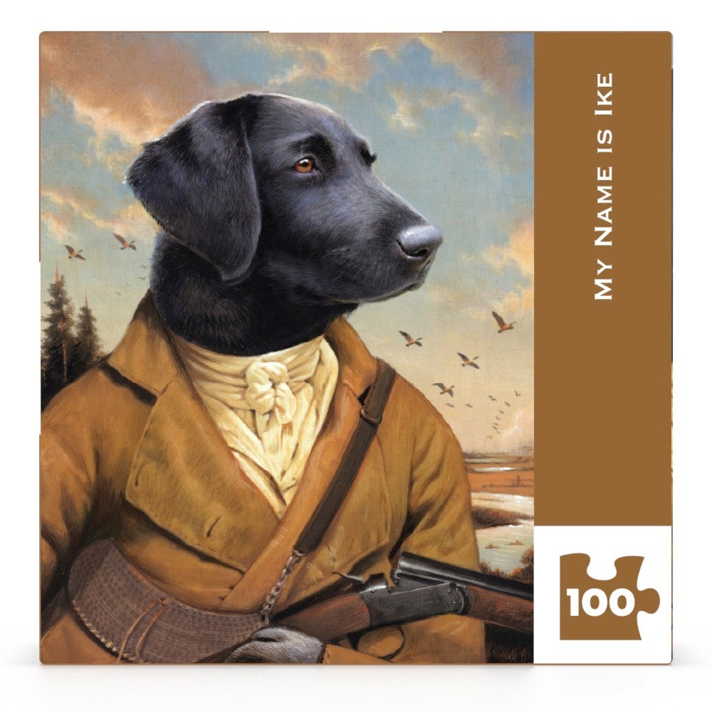 My Name Is Ike – 100 Piece Mini Jigsaw Puzzle | Bill Mayer Dog Art