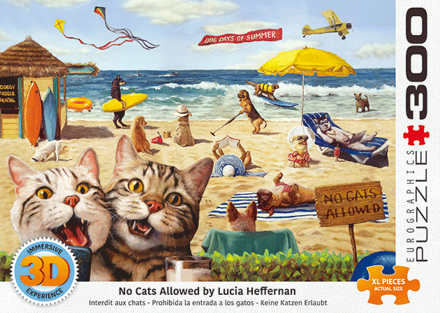 No Cats Allowed – 300 Large Piece 3D Lenticular Jigsaw Puzzle