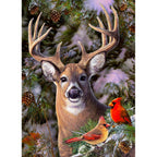One Deer Two Cardinal - 500 Piece Jigsaw Puzzle