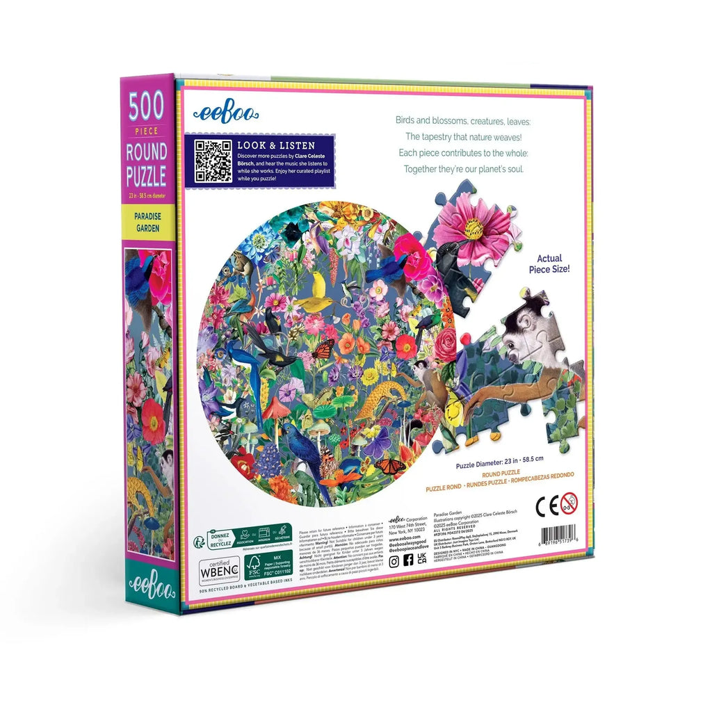 Paradise Garden - 500 Piece Round Jigsaw Puzzle