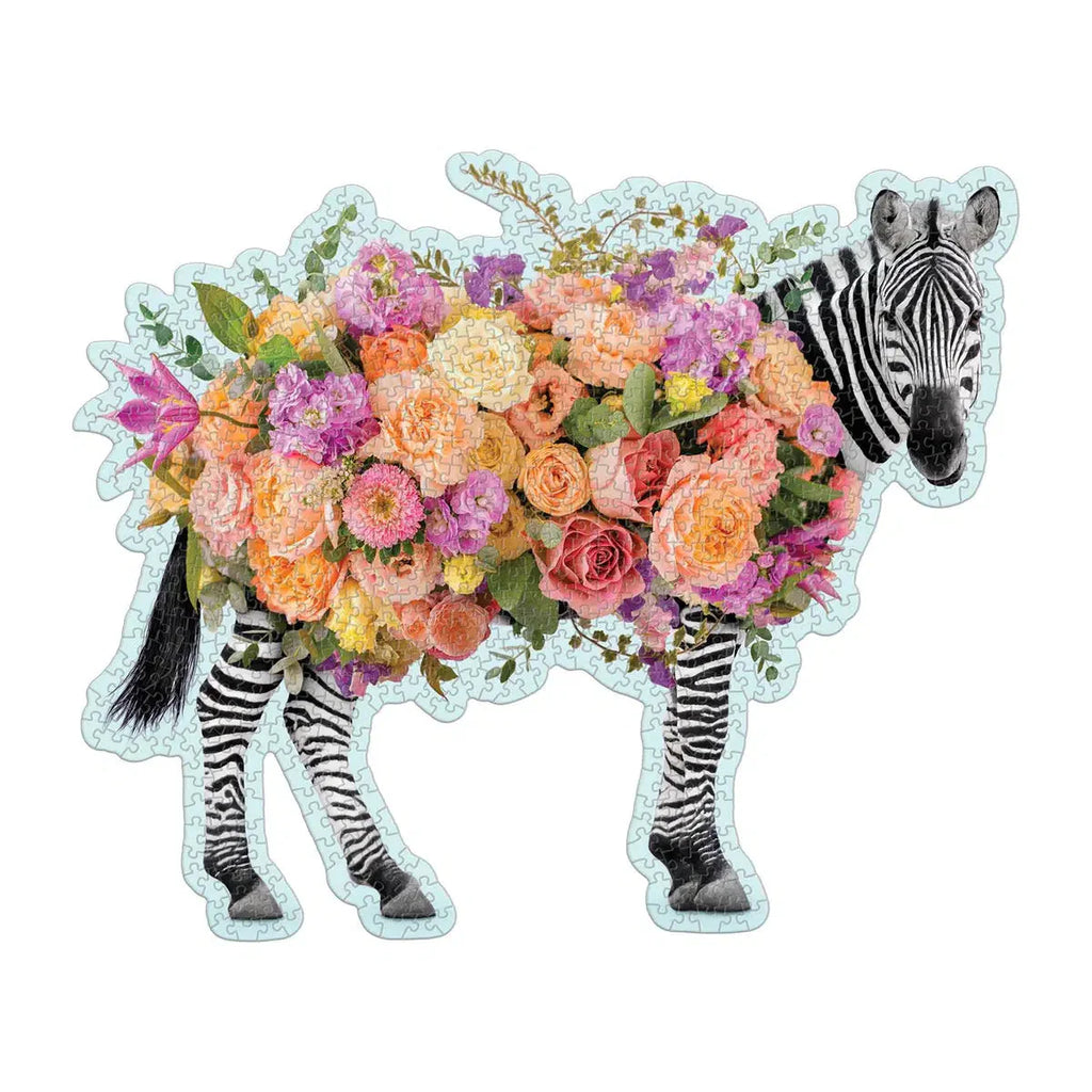 Party Animal - 750 Piece Zebra Shaped Jigsaw Puzzle