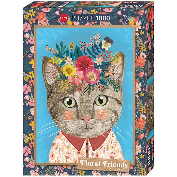 Pretty Feline Floral Friends - 1000 Piece Jigsaw Puzzle