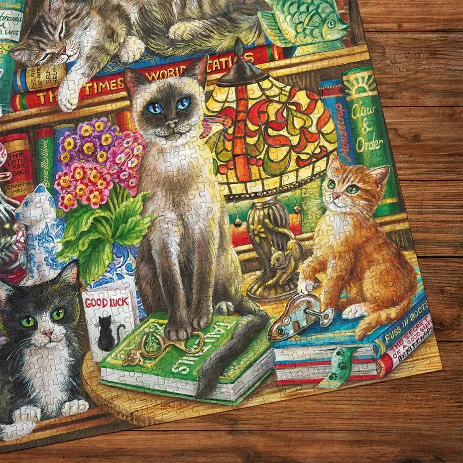 Puss In Books - 1000 Piece Jigsaw Puzzle