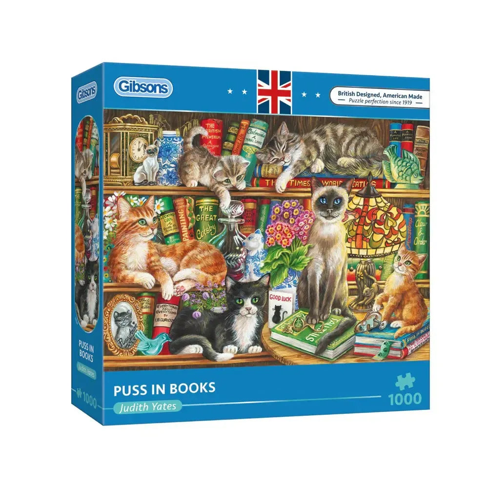 Puss In Books - 1000 Piece Jigsaw Puzzle