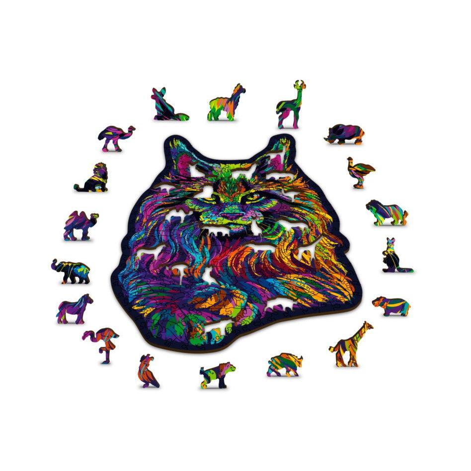 Rainbow Wild Cat – 274 Piece Wood Jigsaw Puzzle