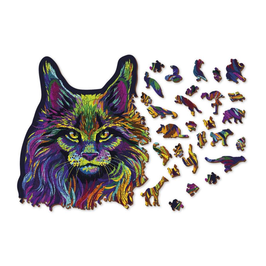Rainbow Wild Cat – 274 Piece Wood Jigsaw Puzzle