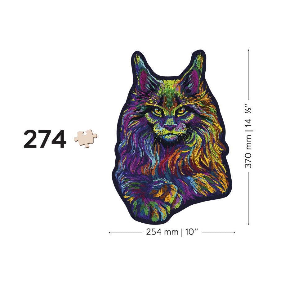 Rainbow Wild Cat – 274 Piece Wood Jigsaw Puzzle