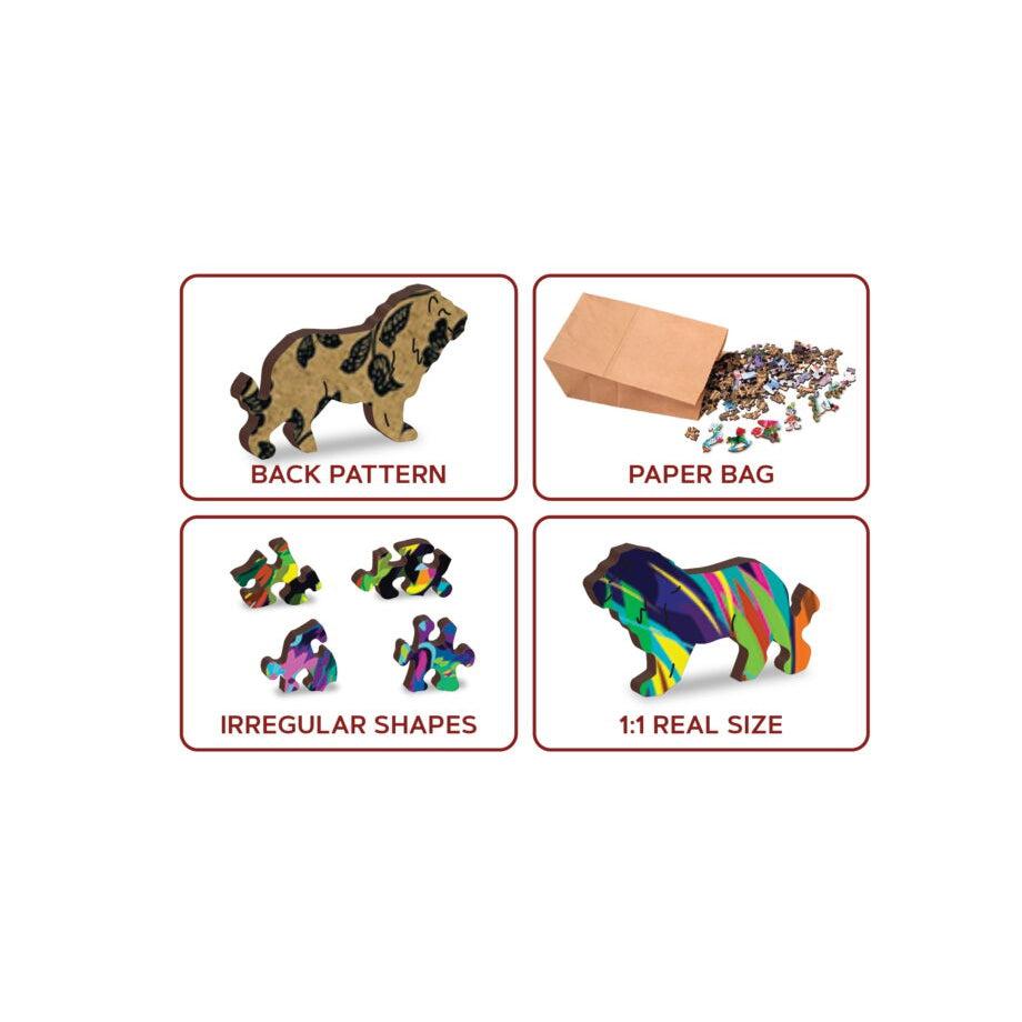 Rainbow Wild Cat – 274 Piece Wood Jigsaw Puzzle
