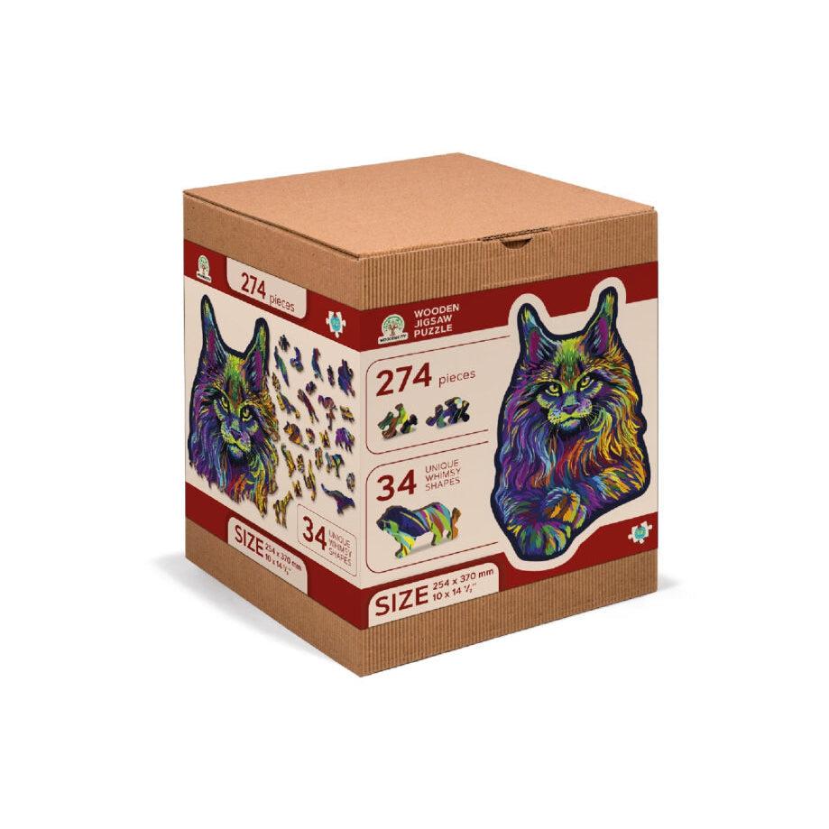 Rainbow Wild Cat – 274 Piece Wood Jigsaw Puzzle