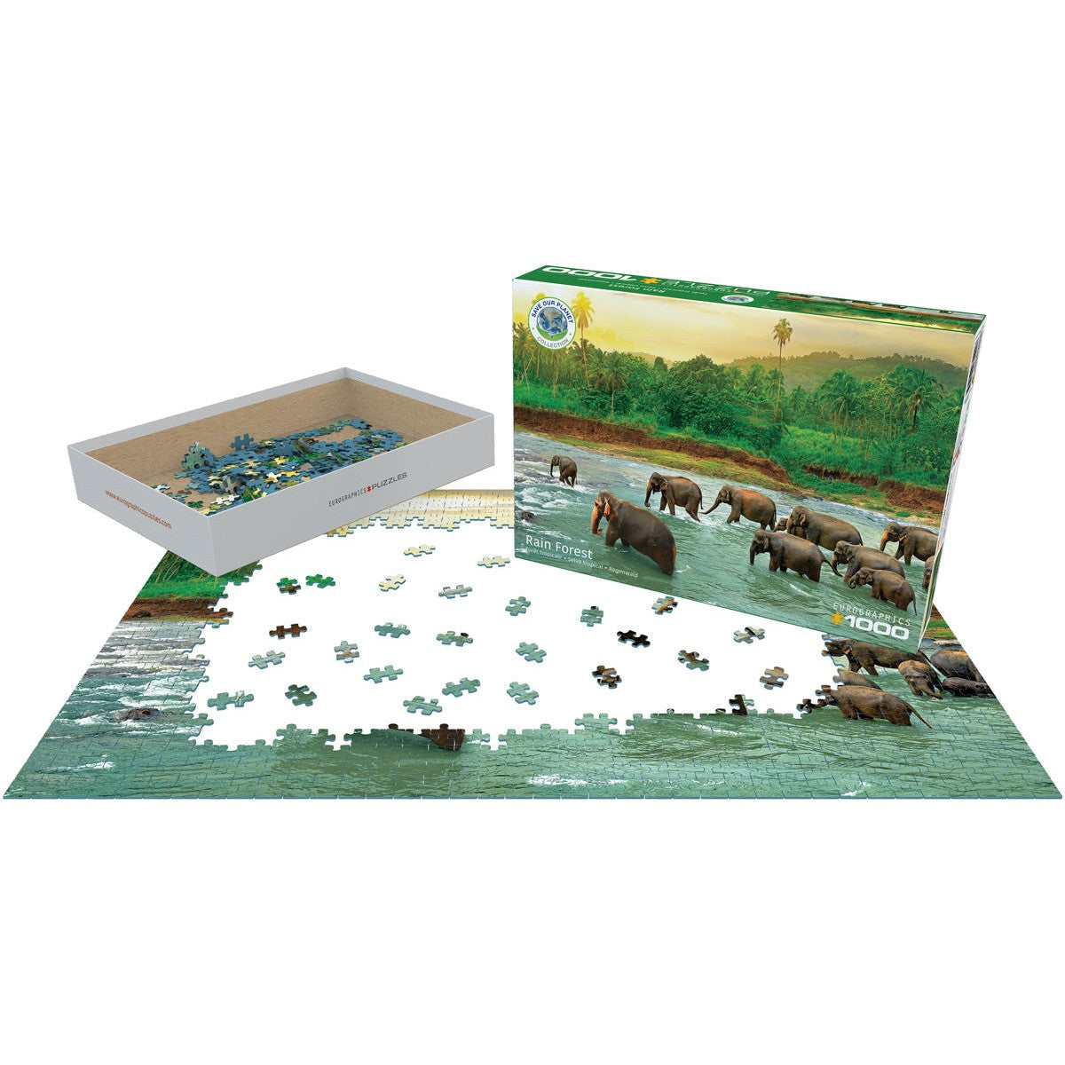 Rainforest – Elephants 1000 Piece Puzzle