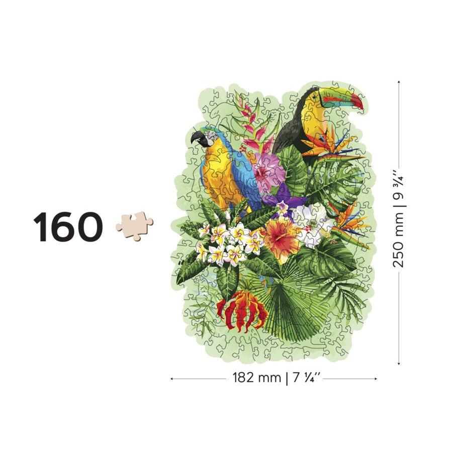 Tropical Birds - 160 Piece Wood Jigsaw Puzzle