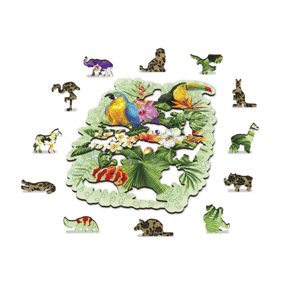Tropical Birds - 160 Piece Wood Jigsaw Puzzle