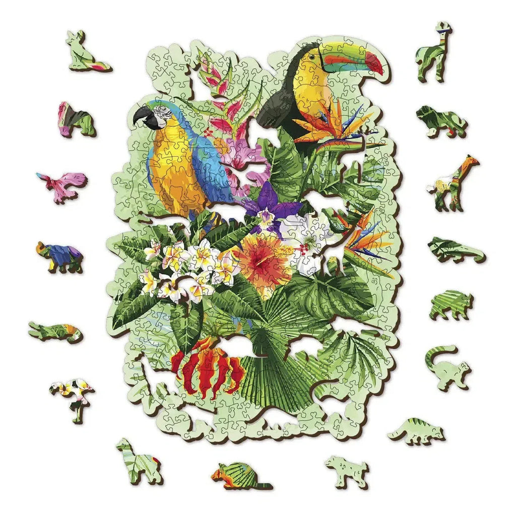 Tropical Birds - 300 Piece Wood Jigsaw Puzzle