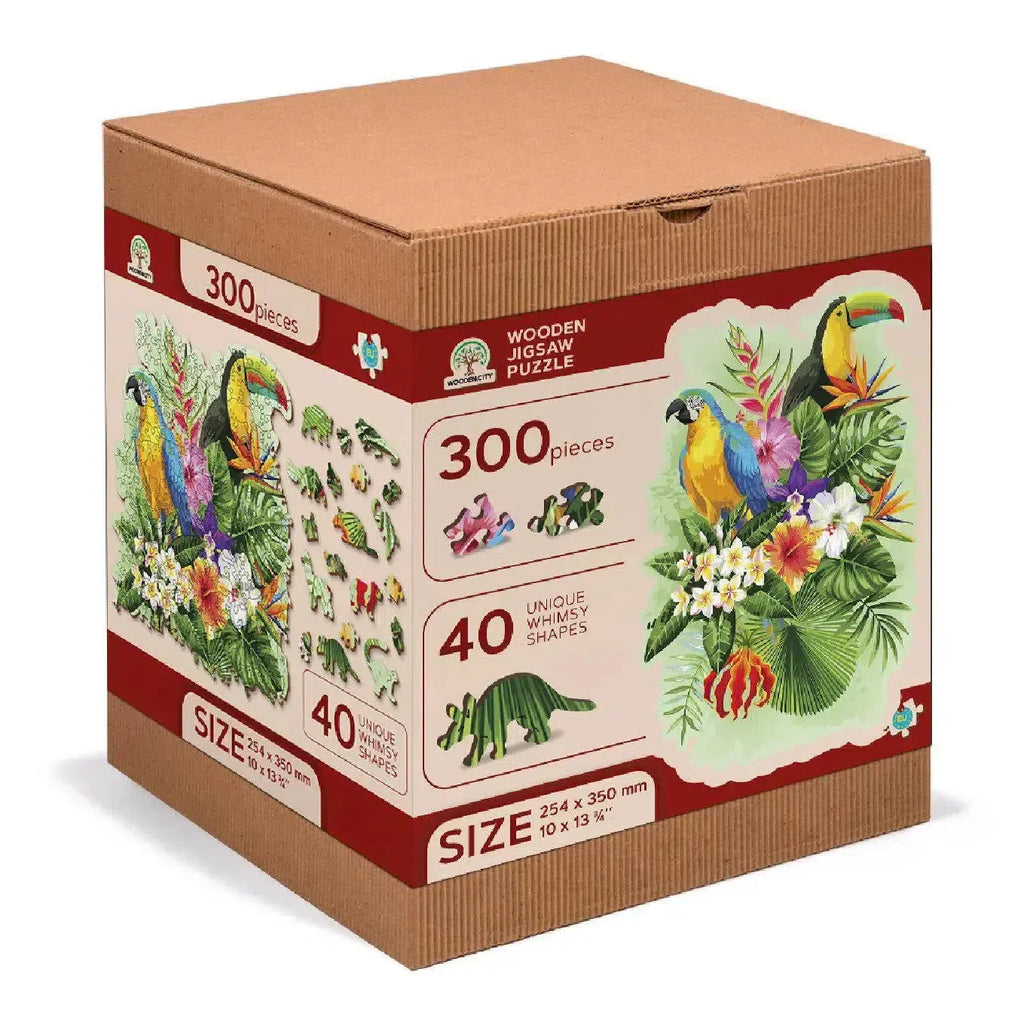 Tropical Birds - 300 Piece Wood Jigsaw Puzzle