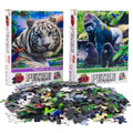 White Tiger & Gorillas - Set of 2 300 Piece Jigsaw Puzzles