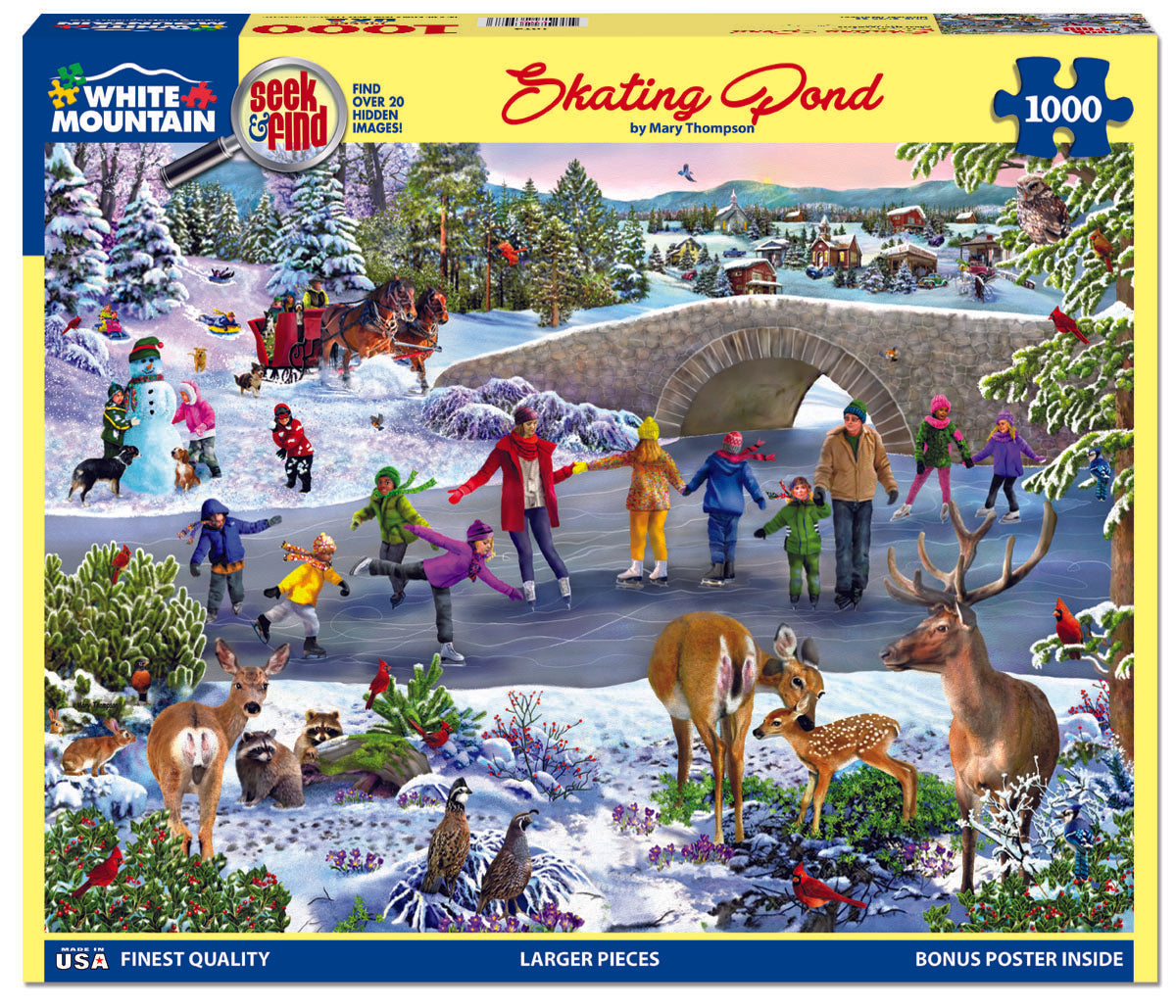 Skating Pond - Seek & Find -1000 Piece Jigsaw Puzzle