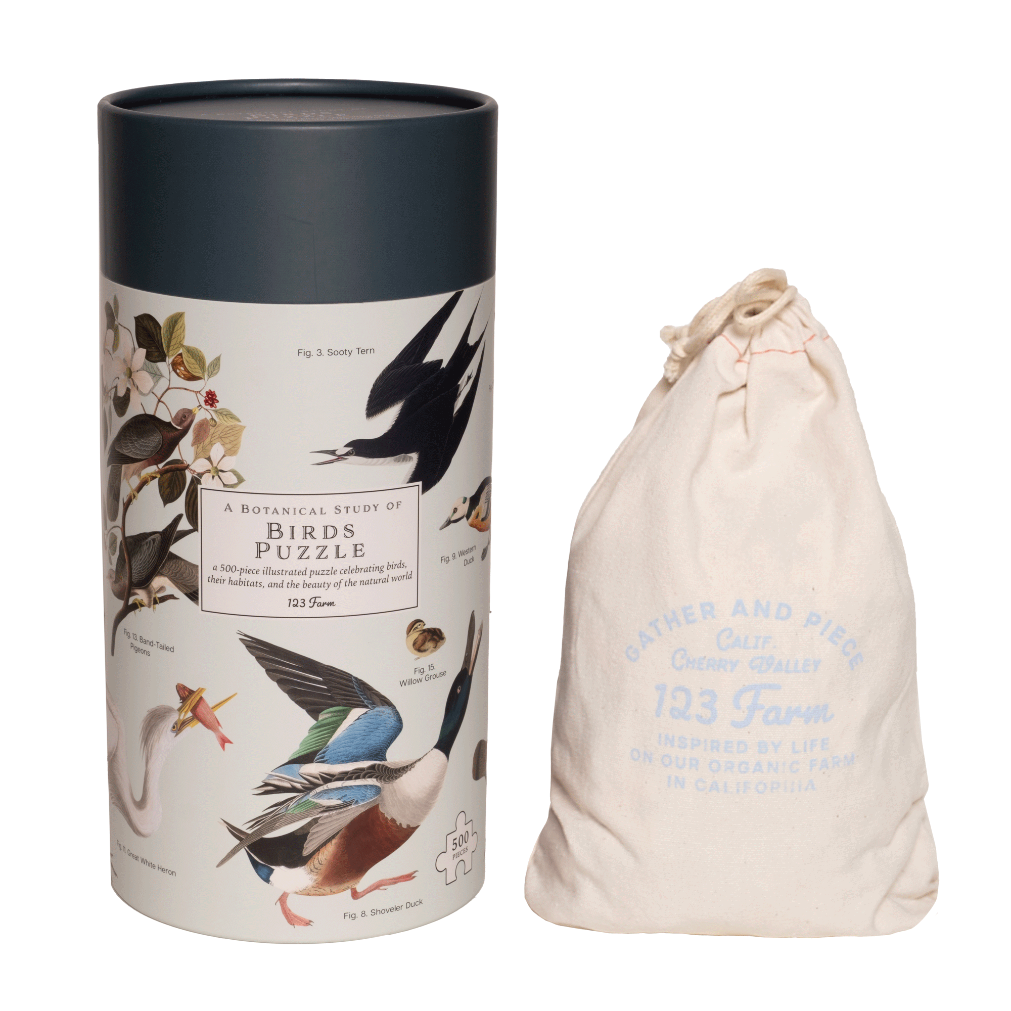 Birds Puzzle – 500 Pc Tube with Vintage Illustrations