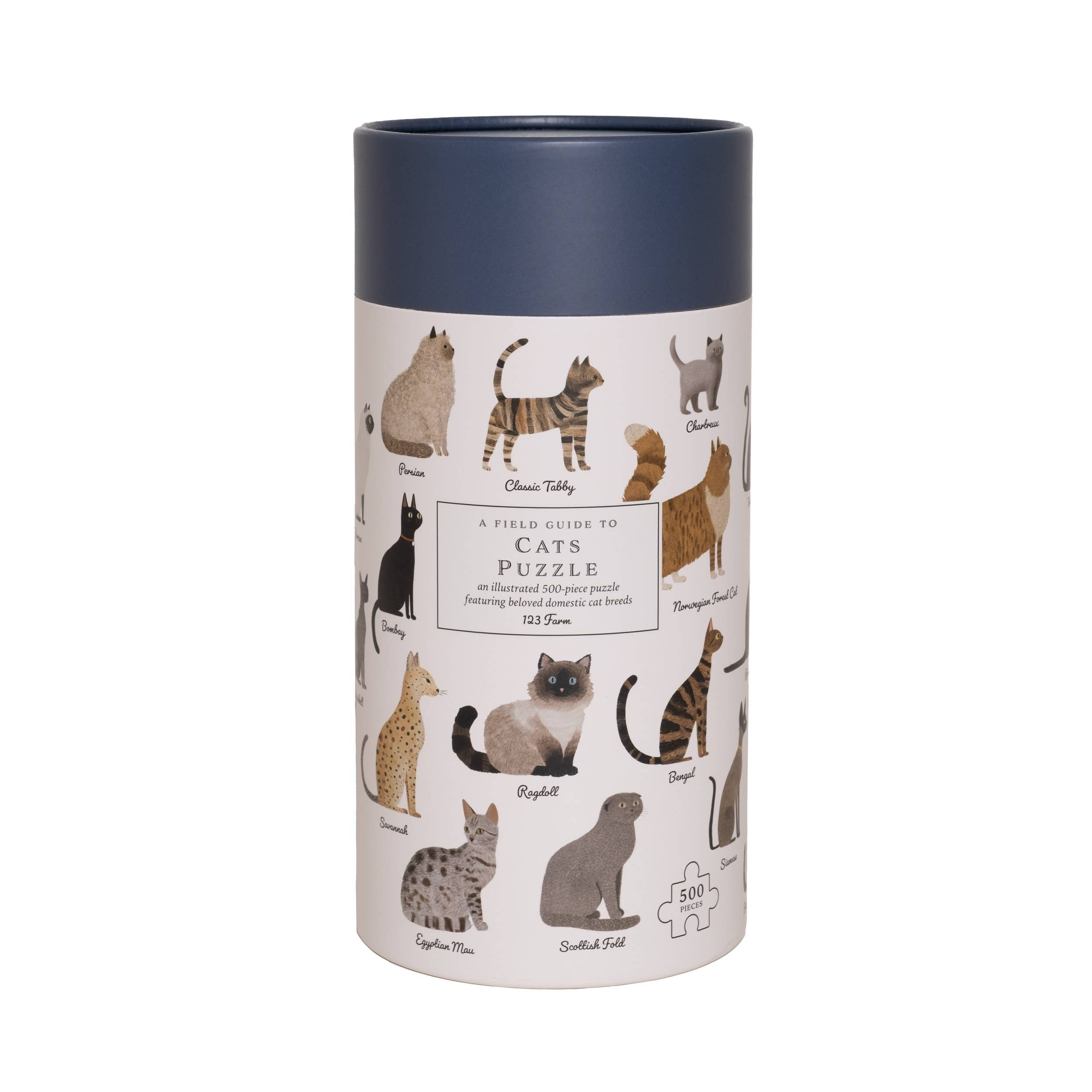 Cats Puzzle – 500 Piece Tube with Vintage Illustrations