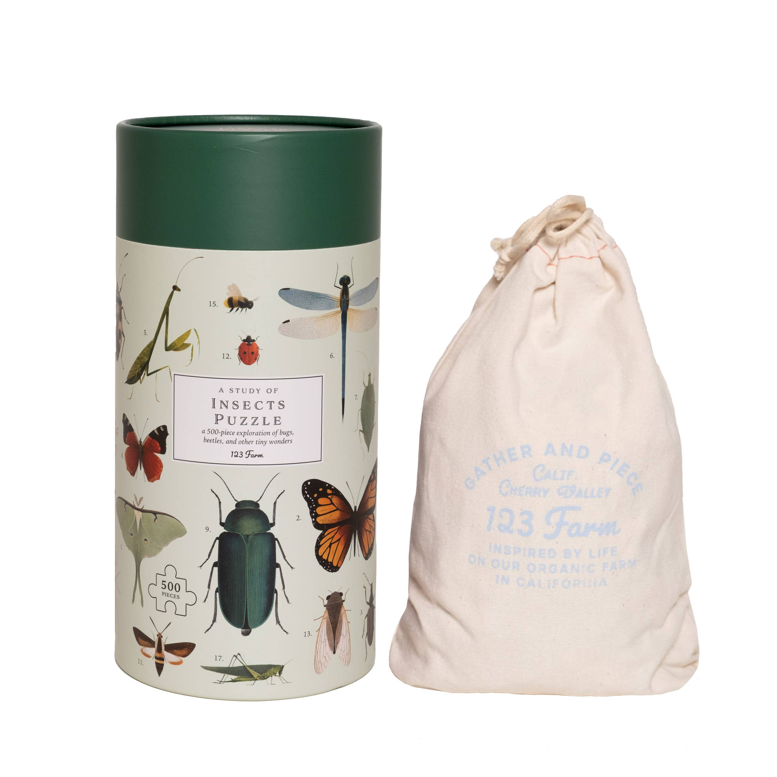 Insects Puzzle – 500 Pc Tube with Vintage Illustrations