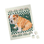 Floral English Bulldog – Dog Jigsaw Puzzle