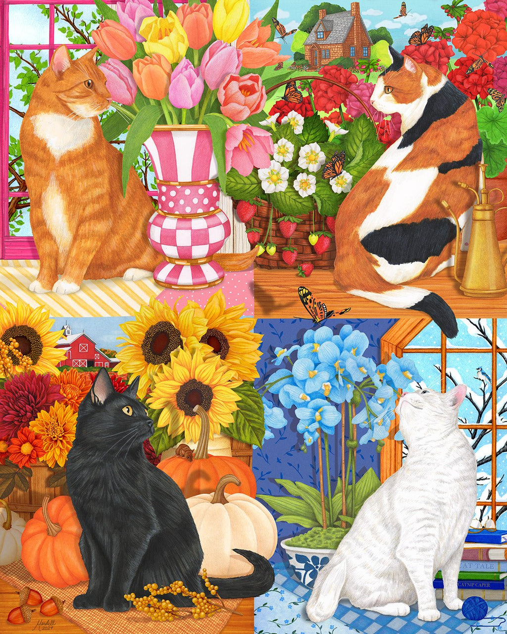Four Seasons of Cats – 1000 Piece Puzzle