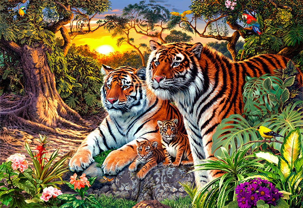 Hidden Tigers - 400 Piece Jigsaw Puzzle