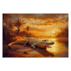 Crocodile Sunset - 1000 Piece Wood Jigsaw Puzzle