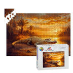 Crocodile Sunset - 1000 Piece Wood Jigsaw Puzzle