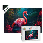 Pink Flamingo Jungle - 1000 Piece Wood Jigsaw Puzzle