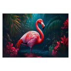 Pink Flamingo Jungle - 1000 Piece Wood Jigsaw Puzzle
